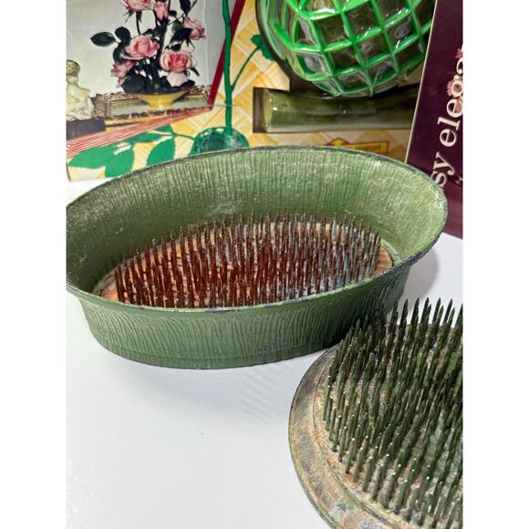 Vintage Flower Frog Candle Holder Lot Posy Flower Fashioner Vogue Dazey Kenzan - Picture 5 of 11